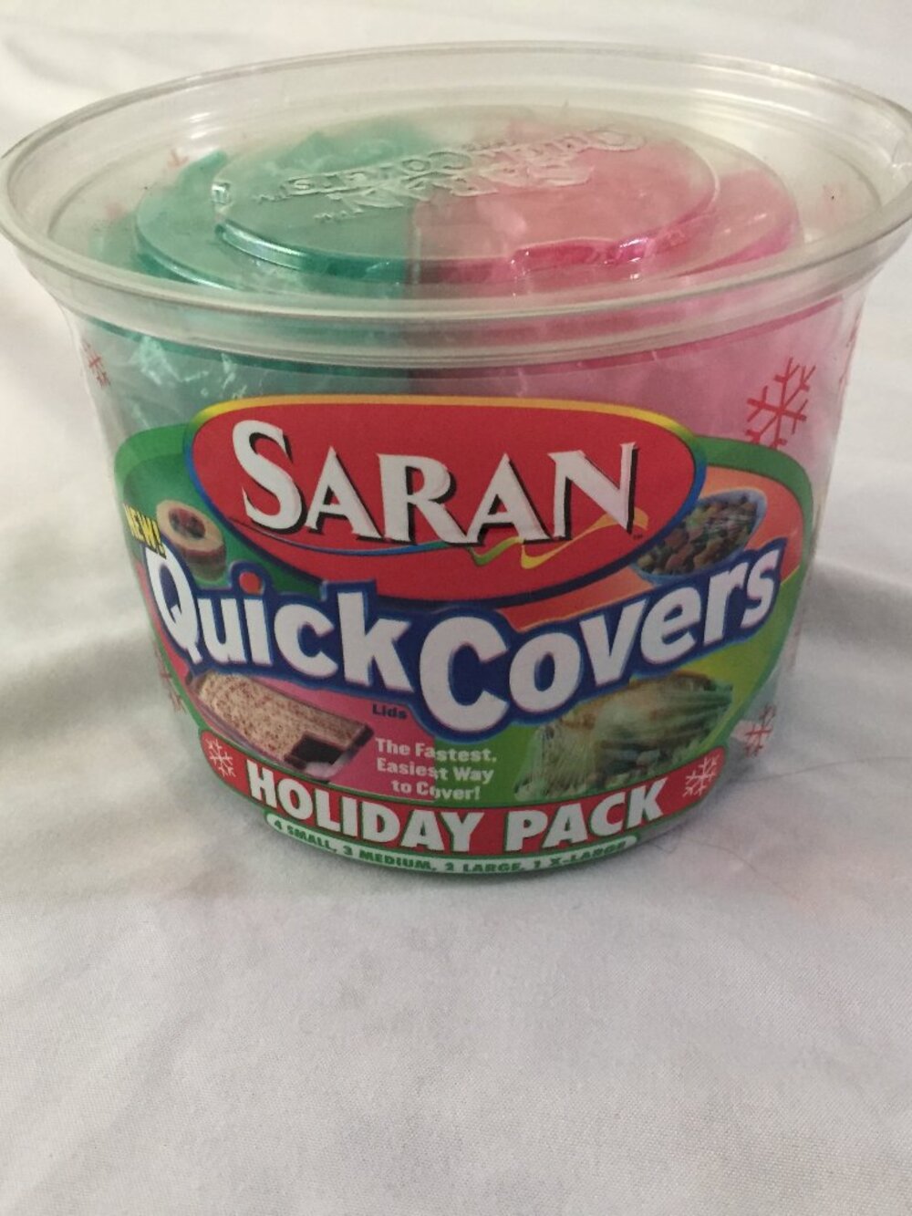 Saran Quick Covers Holiday Pack 4 Small, 3 Medium, 2 Large 1 XLarge NOS Assorted